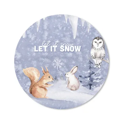 Produktbild von MuchoWow® Mauspad Mousepad Winter - Eichhörnchen - Eule - Hase 30x30 cm - Mousepads - Maus Mat - Pad - Mausunterlage - Tischunterlage - Schreibtischmatten
