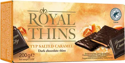 Produktbild von Royal Thins Salzige Karamellcreme-Täfelchen