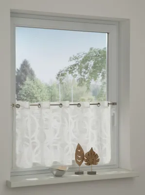 Produktbild von Gardinia Schlaufenpanneau Scherli Kreise weiß 135 x 50 cm