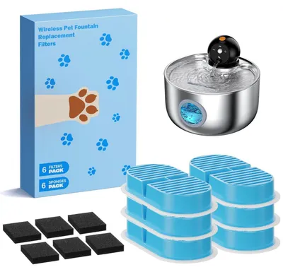 Obrázok produktu pre Katzenbrunnen – Filtre, 12 kusov – 6 uhlíkových filtrov + 6 penových filtrov