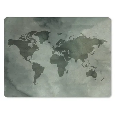 Produktbild von MuchoWow® Mauspad Mousepad Weltkarte - Grau - Aquarell 23x19 cm - Mousepads - Maus Mat - Pad - Mausunterlage - Schreibtischunterlage - Mauspad