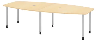 Produktbild von bümö Konferenztisch mittel KT28 - Nachbildung Ahorn, tischfuss: Füße in Silber