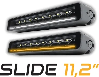 Produktbild von SKYLED SLIDE 11,2” LED Bar Fernscheinwerfer, 283mm mit Dynamischem Positionslicht (Weiß/Amber), 3780 Lm, ECE R149 Ref. 30, Slim Line Zusatzscheinwerfer E- 12V 24V