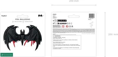 Produktbild von Folienballon Fledermaus 120x81cm Schwarz / Rot