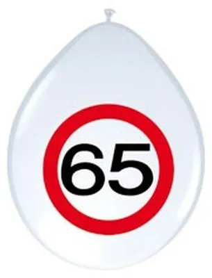 Produktbild von 65. Geburtstag Verkehrsschild 8 Luftballons