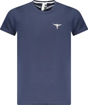 Produktbild von Herren Kurzarm T-Shirt Blau mit Adler-Motiv und Logo-Druck, Größe: S Farbe: Blu