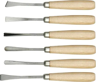 Produktbild von Schnitzeisen mit Holzgriff, 6er-Set, 25700 VOREL