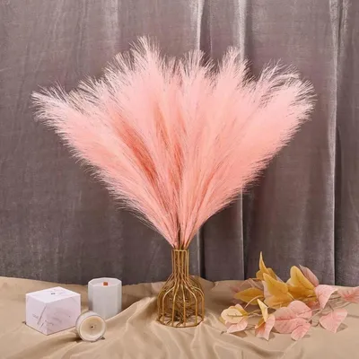 Obrázok produktu pre Dekoratívne sušené kvety, pampasová tráva, 30 kusov, 55 cm, ružová, boho štýl