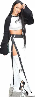 Produktbild von Pappfigur Rihanna Schwarz und Weiß 174cm