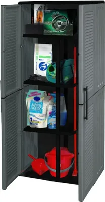 Produktbild von Besenschrank Gartenschrank Wetterfest Outdoor Schrank Kunststoff Mehrzweckschrank Putzschrank Aufbewahrungsschrank Allzweckschrank Balkonschrank Haushaltsschrank 163 cm