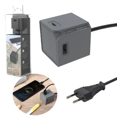 Zdjęcie produktu dla Ładowarka z Szybkim Ładowaniem 65W Przedłużacz 1,5m Allocacoc USBcube GaN