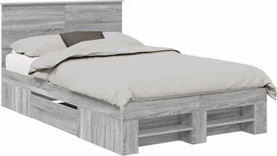 Produktbild von Bettrahmen Graues Sonoma 120 x 200 cm Holzwerkstoff