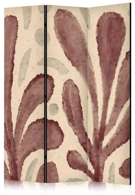 Immagine prodotto di Pannello divisorio pieghevole a 3 ante, decorato su un lato con motivi astratti e forme geometriche, dimensioni 135 cm x 172 cm