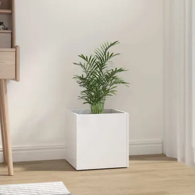 Produktbild von Pflanzgefäß Hochglanz-Weiß 40x40x40 cm Holzwerkstoff , Gabionen Design 2024