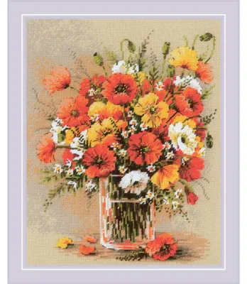 Produktbild von Riolis Kreuzstich-Set „Feldmohn“, 24 x 30 cm