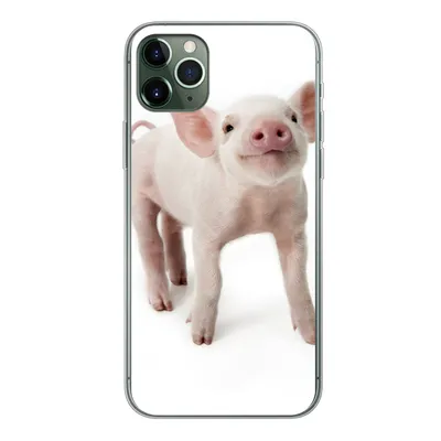 Produktbild von MuchoWow® Handyhülle Schutzhülle Hülle für iPhone 11 Pro Max Schwein - Tiere - Weiß Silikon Softcase Handy Hülle - Schutz