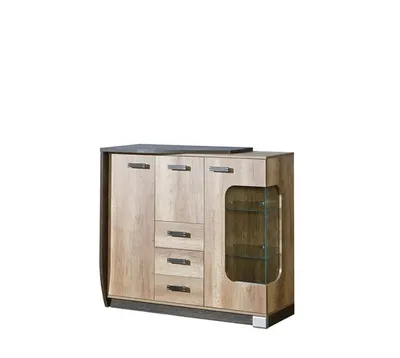 Produktbild von Kommode RAVEN I links, Sideboard mit Türen und Stauraum, Wohnzimmerschrank, Ausrichtung links oder rechts wählbar, Eiche Canyon/Arusha