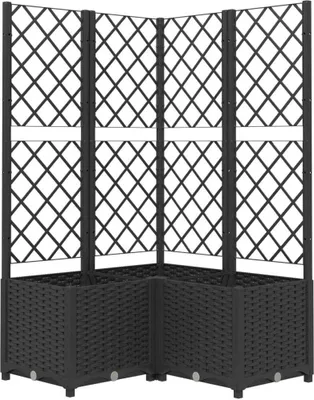 Produktbild von Pflanzkübel mit Spalier Schwarz 80x80x136 cm PP