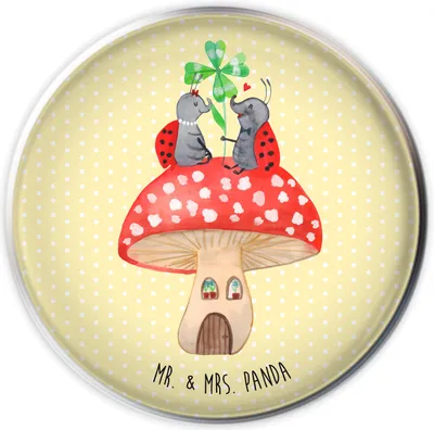 Produktbild von Mr. & Mrs. Panda Ablaufstopfen Marienkäfer Fliegenpilz - Gelb Pastell - Geschenk, Stöpsel, Waschbecken Verschluss, Ablaufgarnitur, Lustige Sprüche, Zuhause, Wohnung, Haus