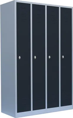 Produktbild von Spind Garderobenschrank Stahlschrank Metallschrank Kleiderspind 4 Abteile 510148