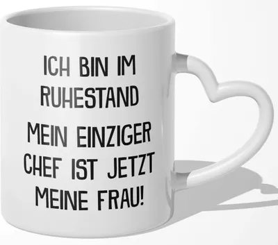 Produktbild von 22Feels Renteneintritt Geschenk Männer Rentner Tasse Ruhestand Rente Arbeitskollege Abschied Wichtelgeschenk Secret Santa Geburtstag Weihnachten (Herzhenkel Weiss)