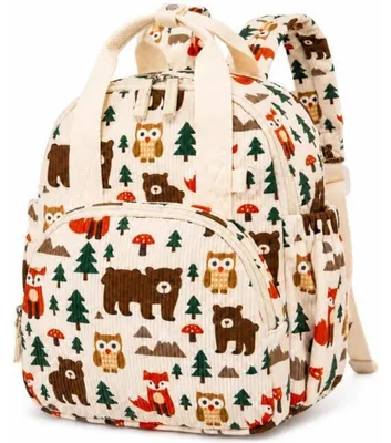 Produktbild von Kinderrucksack Erdbeergrün für 2-4 Jahre, wasserabweisend, Cordstoff