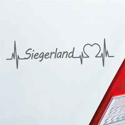 Produktbild von Auto Aufkleber Siegerland Puls Herzschlag mit Ferien Region Motiv 19x5 cm Grau Sticker Heckscheibenaufkleber
