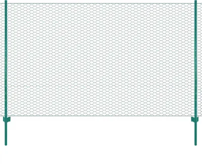 Image de vidaXL Clôture grillagée avec poteaux acier 25 x 2 m vert