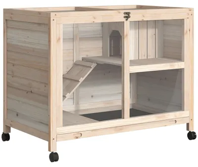 Immagine prodotto di Conigliera Gabbia per Conigli 91,5x53,3x73 cm 2 Piani in Legno
