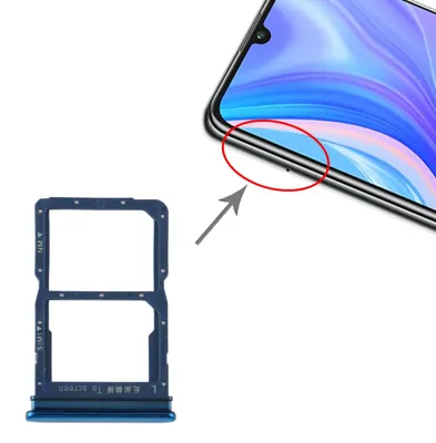 Image de Pour Huawei Y8P NM Card Holder + SIM Card Tray Support de carte bleu Nouveau