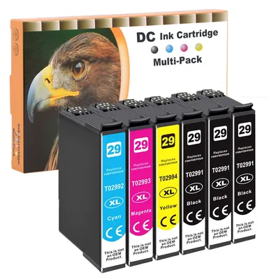 Immagine prodotto di Cartucce compatibili D&C per stampanti Epson 29 e 29XL, compatibili con i modelli Epson Expression Home XP-430, serie XP-430, XP-235, XP-342, XP-432, XP-435, XP-442, XP-445, XP-452, XP-455, XP-245, XP-247, XP-255, XP-257, XP-452, XP-455 (6 cartucce per stampante)