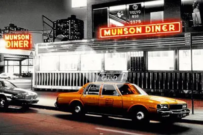 Produktbild von Las Vegas - Poster - Munson Diner colourlight Taxi