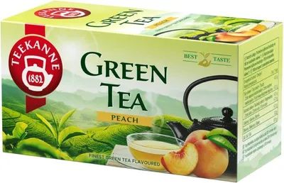 Produktbild von Teekanne Grüner Tee Pfirsich 20 Teebeutel - Grüntee im Beutel Green Tea 35g