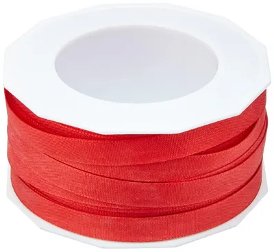 Geschenkband rot 50 m x 10 mm – Taft – 1 Rolle