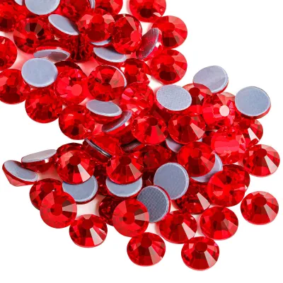Image de Strass thermocollants - À fixer sur les textiles par repassage - Rouge clair - Taille SS6 / 2880 pièces