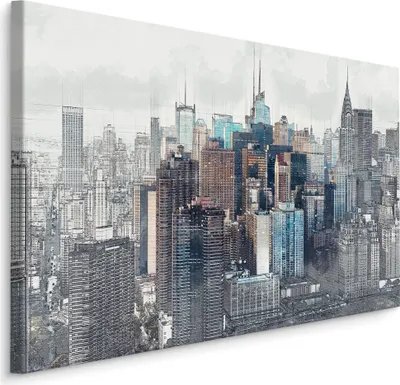 Produktbild von Fabelhafte Canvas LEINWAND BILDER 90x60 cm XXL Kunstdruck Stadt Architektur Geometrie