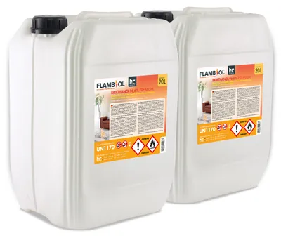 Produktbild von 2x 20 L FLAMBIOL® Bioethanol 96,6% Premium für Ethanolkamin in Kanistern