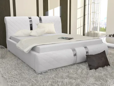 Obrázek produktu pro Čalouněná manželská postel 160x200 ZOILA - bílá