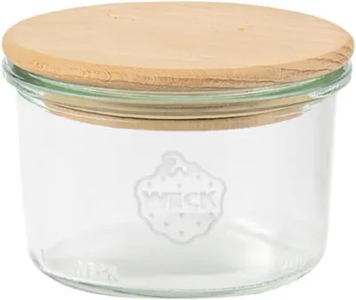 Image de WECK Gläser Sturzform #751 12 Stück, Inhalt 200 ml, Vorratsglas mit Holzdeckel