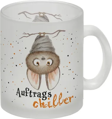 Produktbild von Auftragschiller Glas Tasse mit Fledermaus