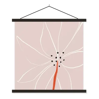 Produktbild von MuchoWow® Textilposter Blumen - Abstrakt - Pastell 60x60 cm mit schwarzem Rahmen - Posteraufhänger