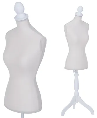 Produktbild von Schneiderpuppe T221, Schaufensterpuppe Torso weiblich, Schaumstoff weiß creme