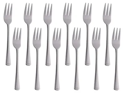 12-teiliges Teevorlegerset aus Edelstahl, 14,3 cm, silber