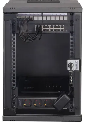 Productafbeelding van Digitus DN-49103-SET DIGITUS Netzwerk-Set 254 mm (10") - 9HE, 315x300 mm (BxT) sw