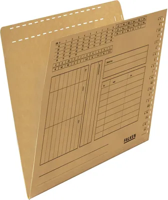 Produktbild von Falken 100x Einstellmappe A4, RC-Kraftkarton, Schlitzstanzung, Braun, 80004377F