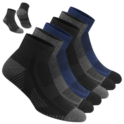 Produktbild von Sportsocken Herren Viertellang Baumwolle 6 Paar 35-38 Schwarz Grau Blau