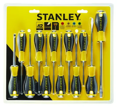Obrázek produktu pro Stanley Tools STA060212 Standardní šroubovák PH/SL/PZ/TX - žlutý/černý (sada 12 kusů)