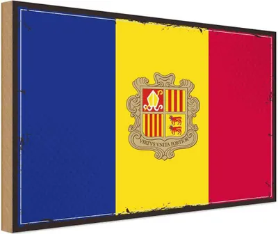Produktbild von vianmo Holzschild 20x30 cm Andorras Andora Flagge Fahne Wappen