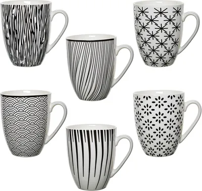 Produktbild von 6 Tassen Kaffeebecher groß Kaffeetasse Kaffeetassen Set Becher Kaffeepott Tasse