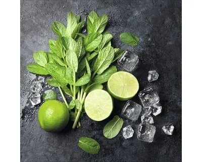 Produktbild von Glasbild Lime & Ice Cube 50x50 cm